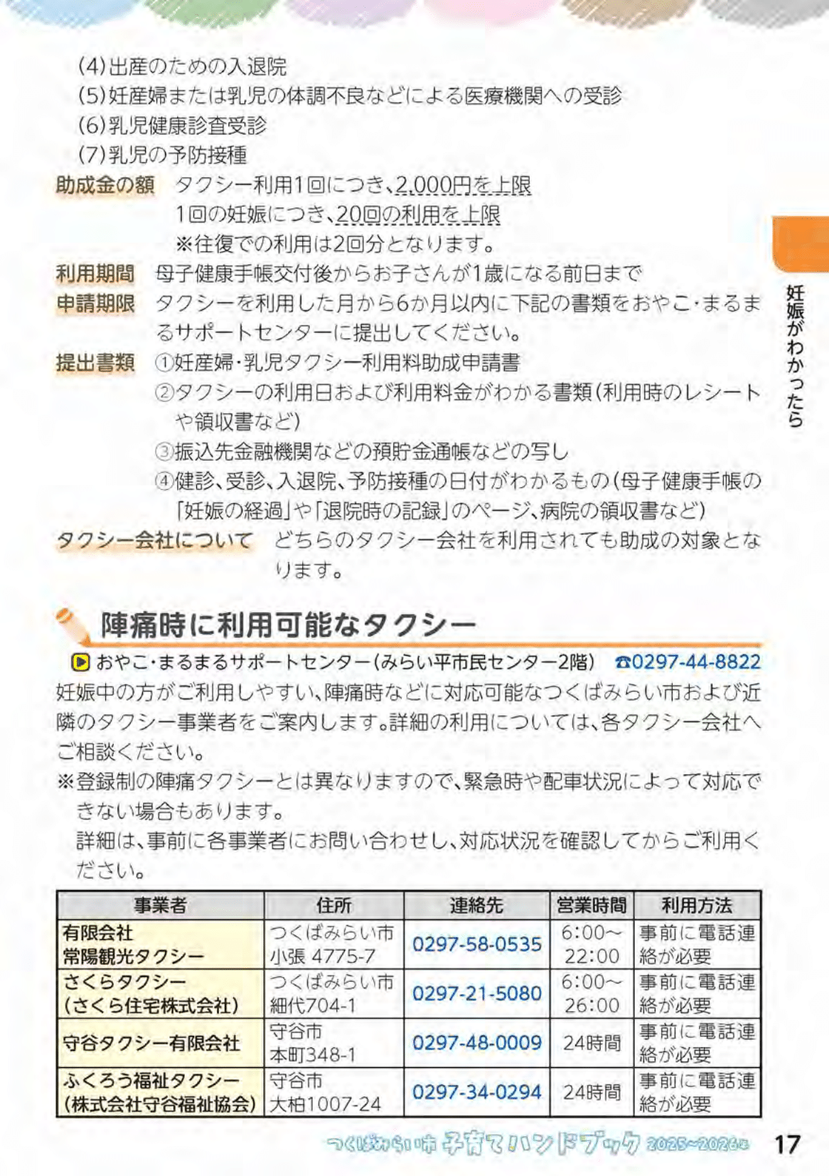 つくばみらい市子育てハンドブック ページ18